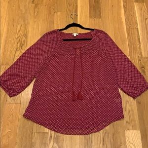 EUC Sonoma Loose Flowy Burgundy Top Like New